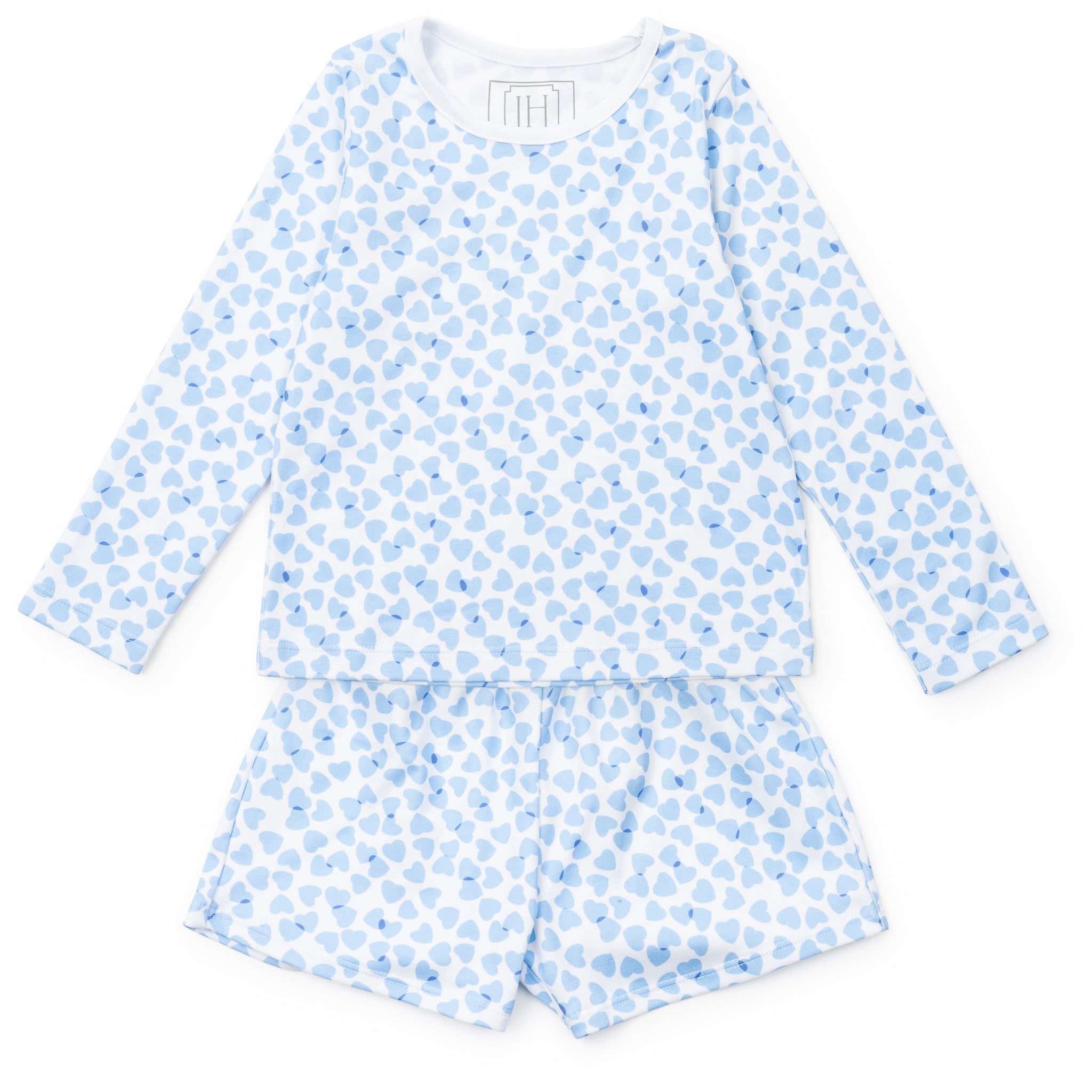Sophie Girls' Short Set - Confetti Hearts Blue