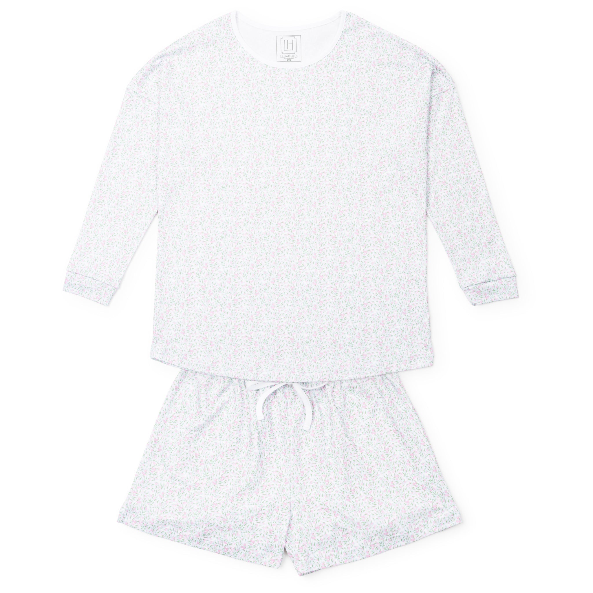 Anna Women's Longsleeve Top Short Set - Garden Soiree