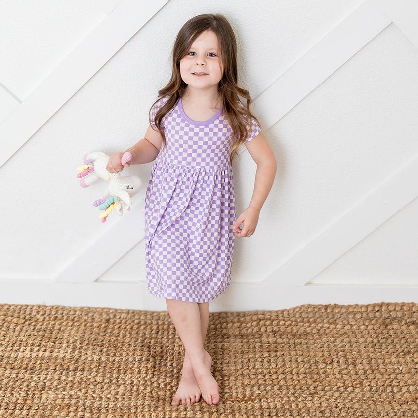 Lilac Checks Dress