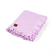Ruffled Edge Knit Baby Blanket In Lilac