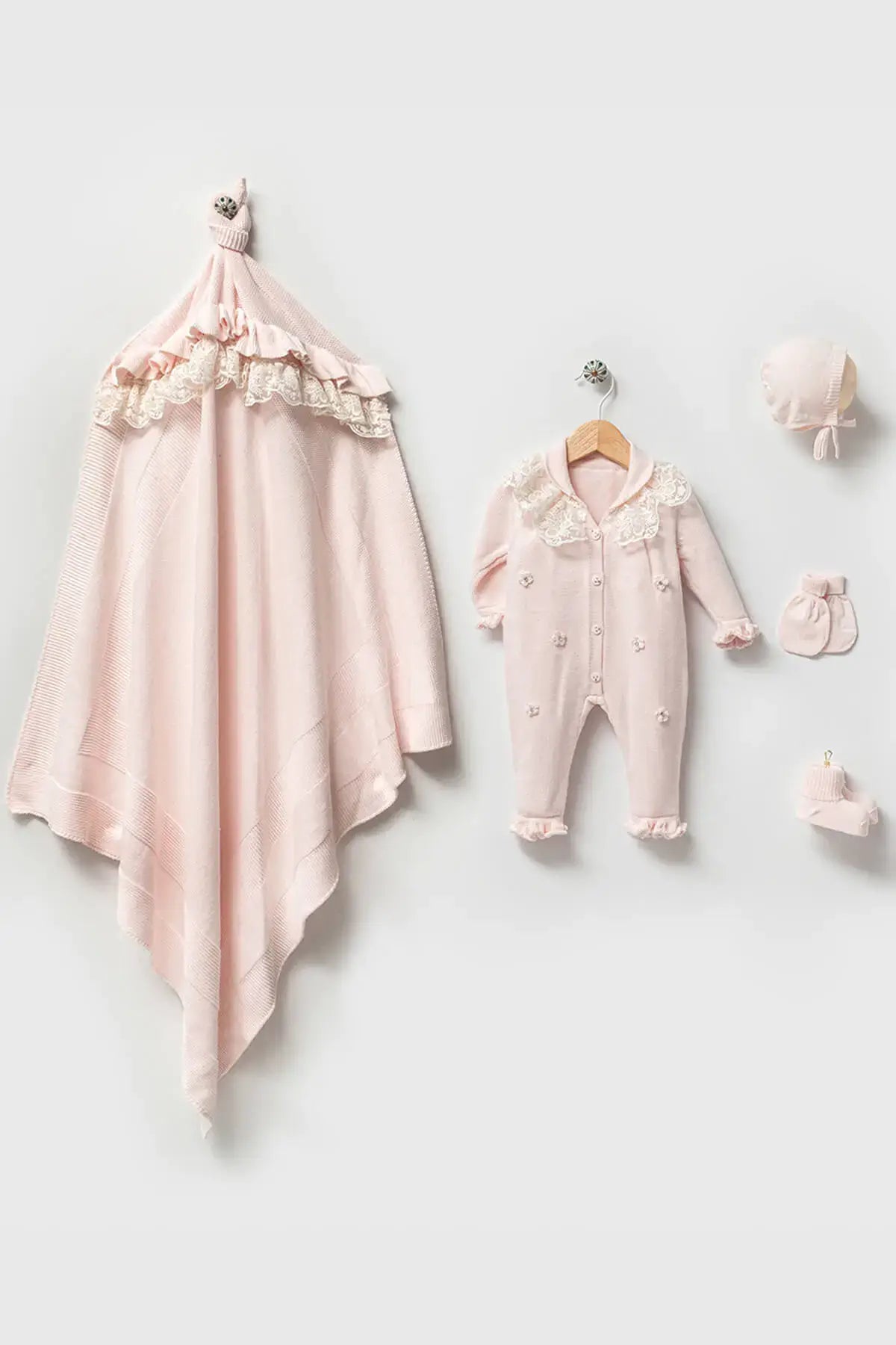 Lily Pink Newborn Girl Coming Home Set (5 Pcs)
