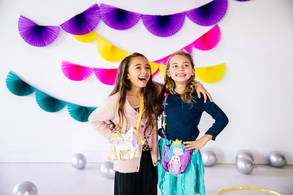 Butterfly Glitter Pals Hair Clips - Cream And Purple