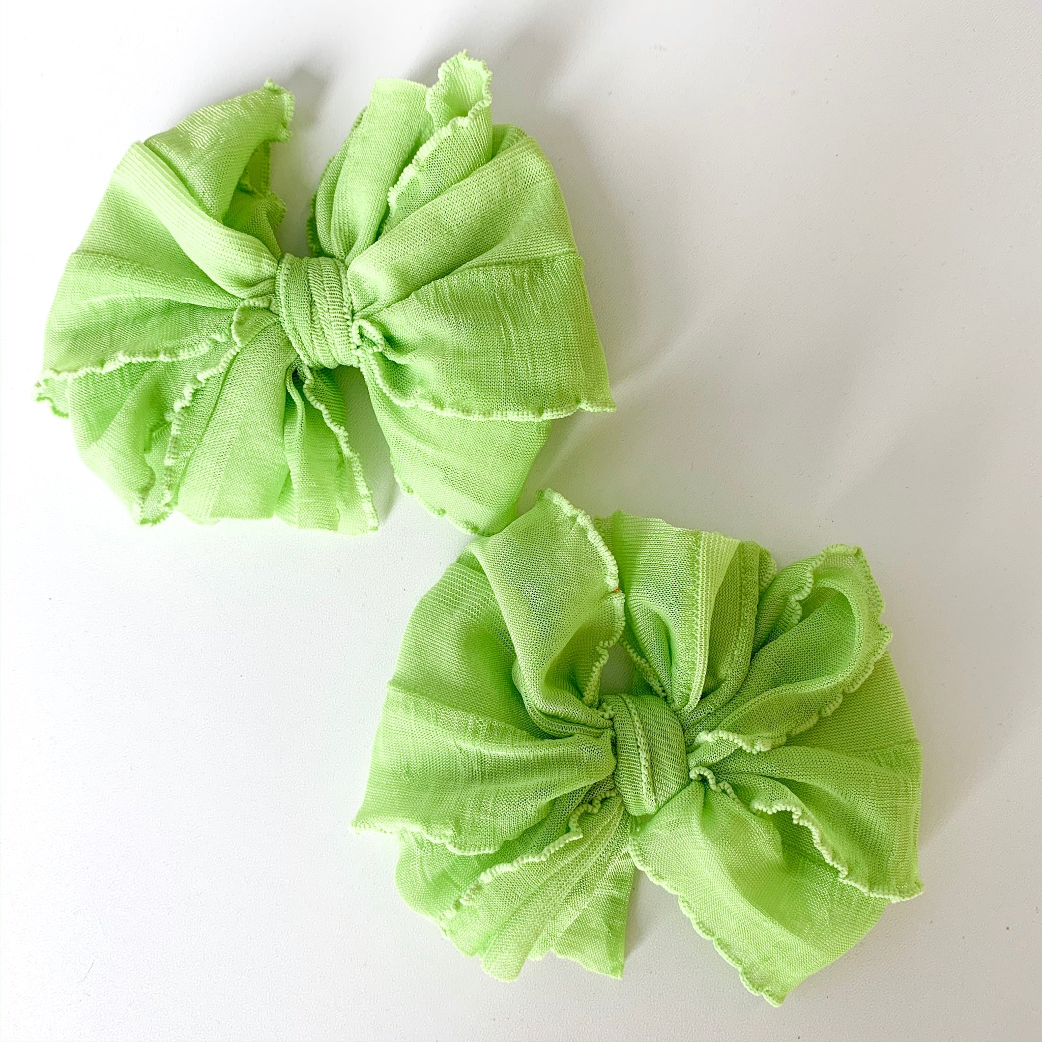 Lime Green | Ruffled Hair Clip