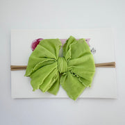 Lime | Skinny Mini Nylon Ruffled Baby Headband