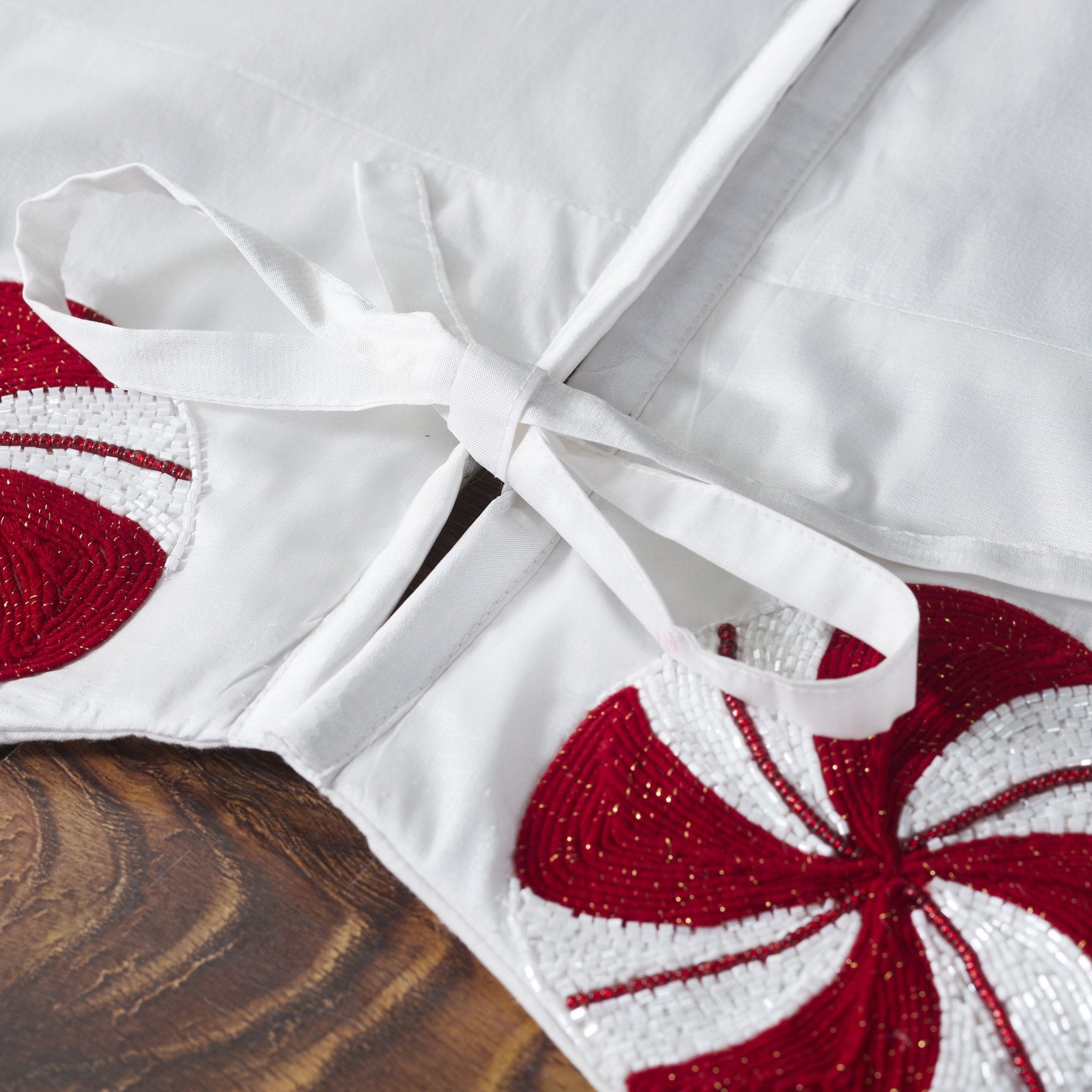 Limited Edition Candy Swirl Hand Beaded Tree Skirt