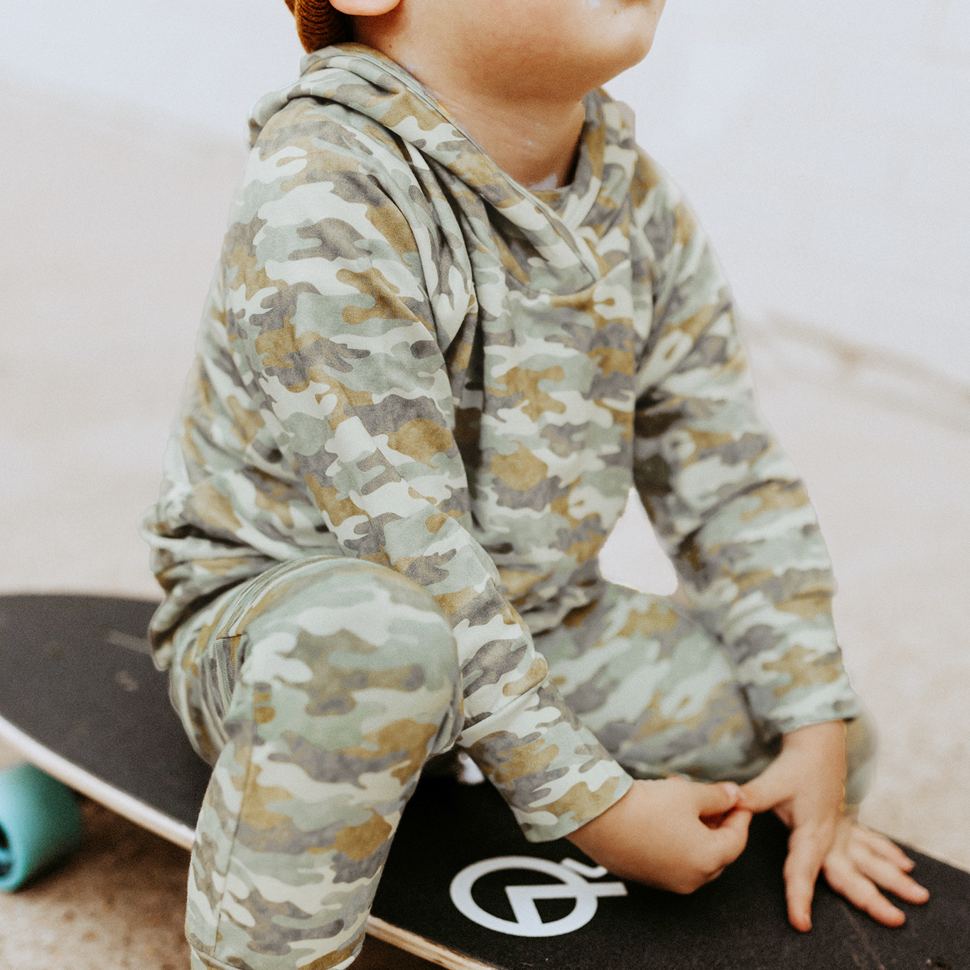 Faded Camo Hoodie Sweatshirt || Bamboo/cotton/spandex French Terry (18m-8y)