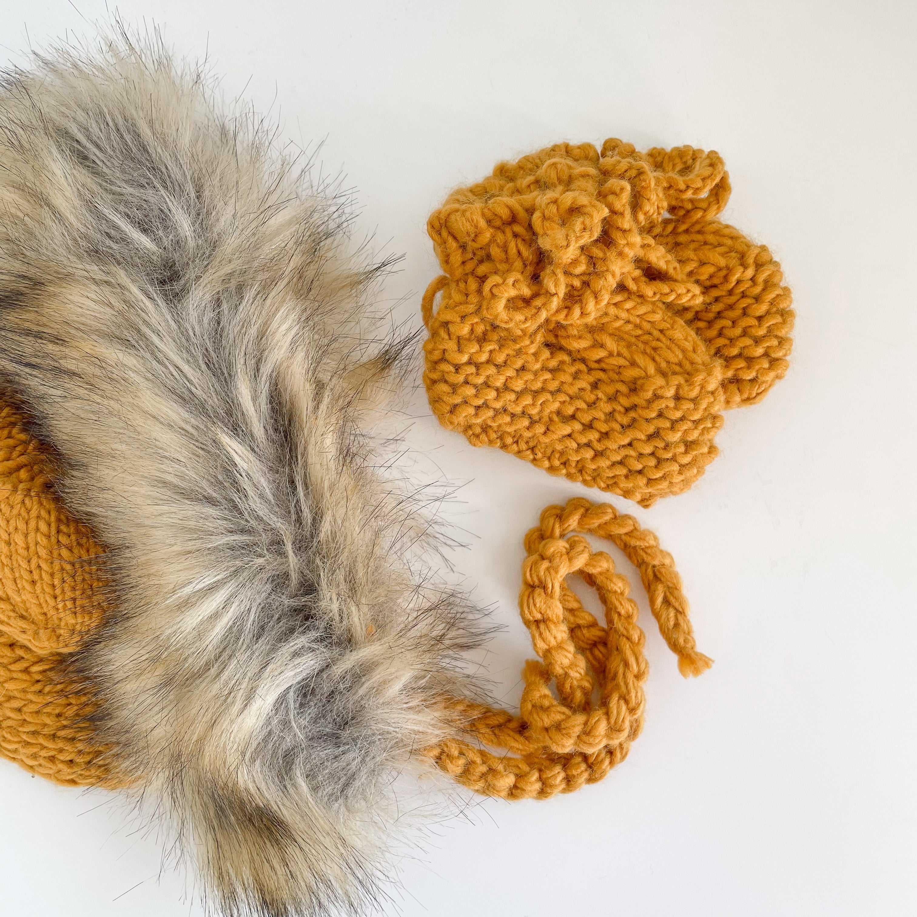 Baby Lion Hat And Booties Set, Mustard