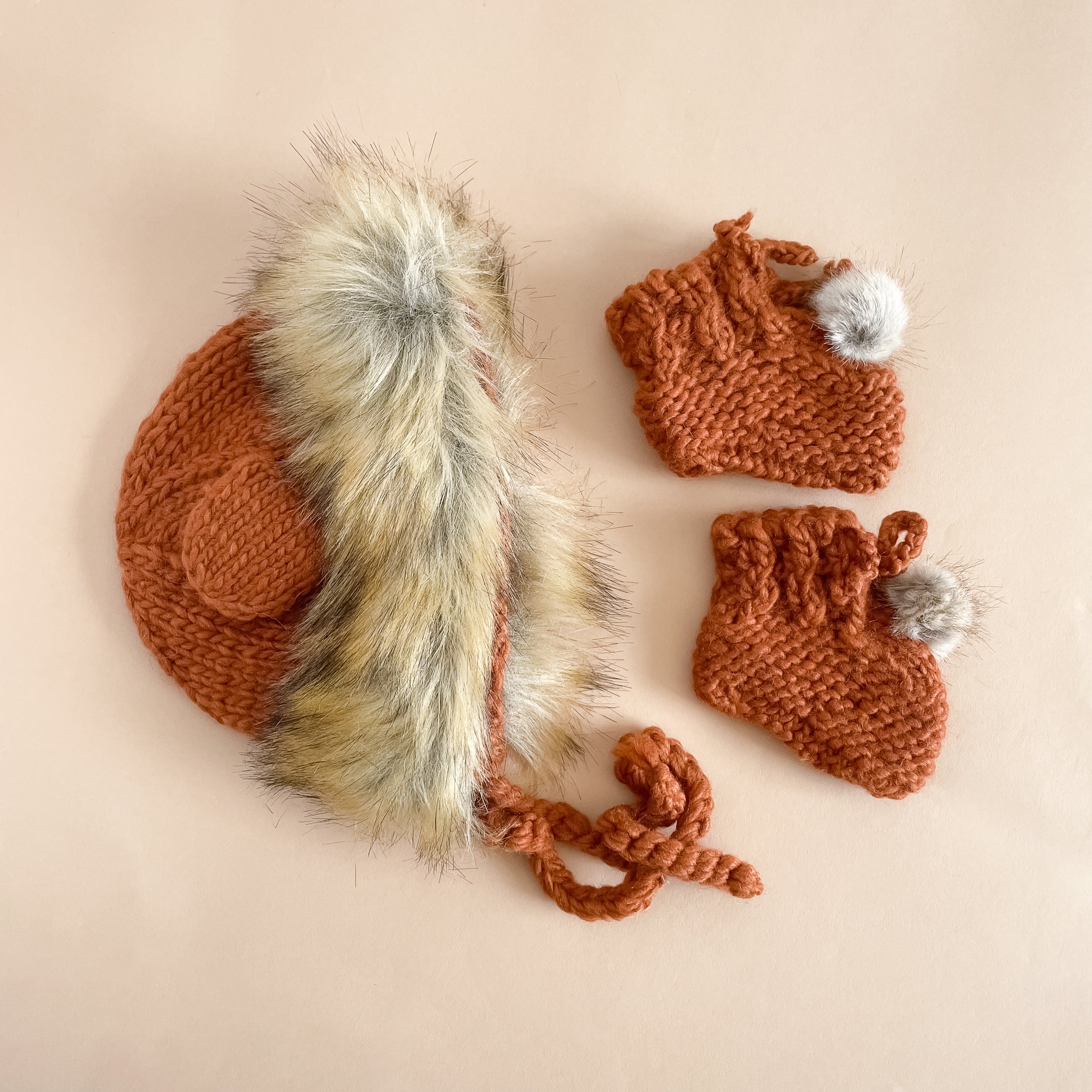 Baby Lion Hat And Booties Set, Cinnamon