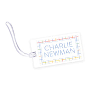 Primary Plaid Laminated Bag Tag