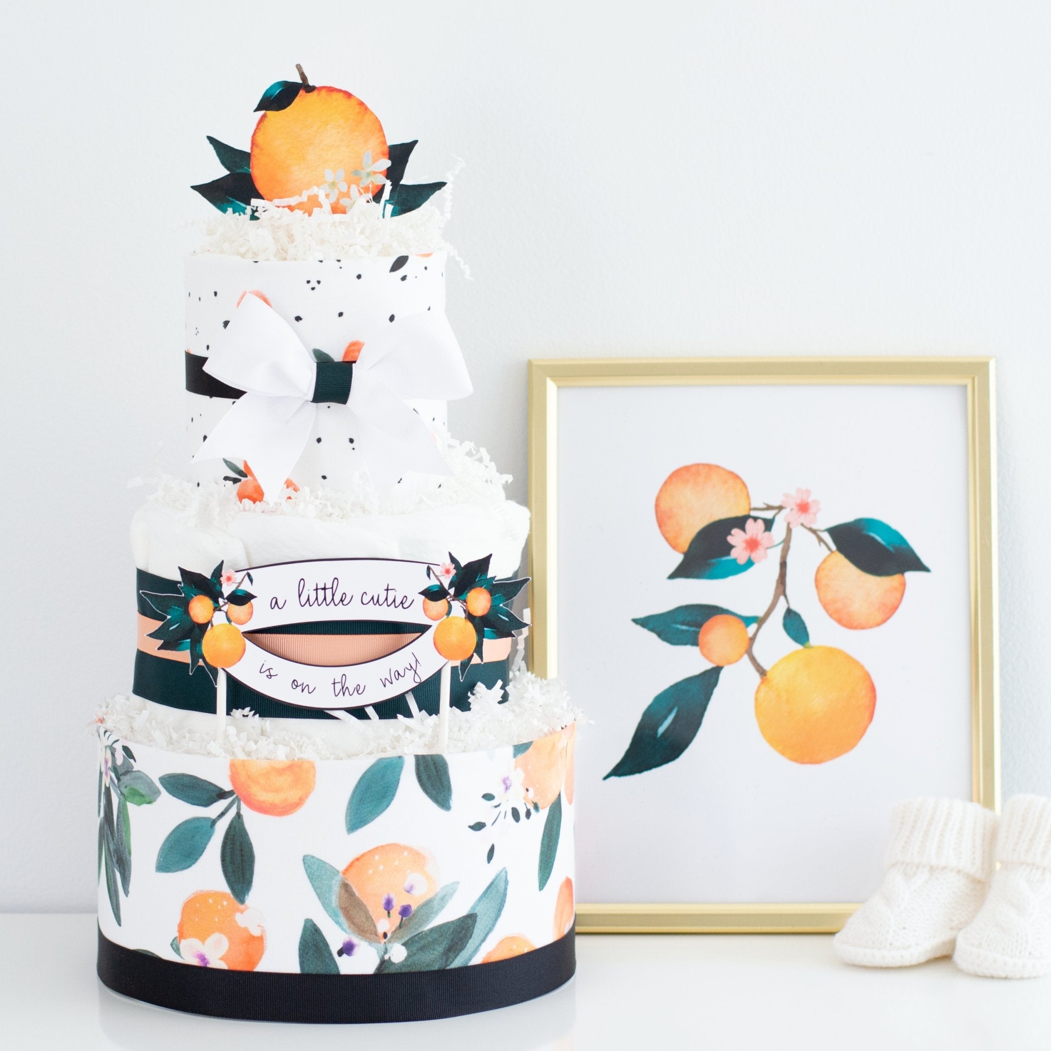 Little Clementine Diaper Cake