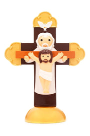 Holy Trinity Cross Collectors Edition Miniature Saint Statue | Catholic Trinity | Little Drops Of Water
