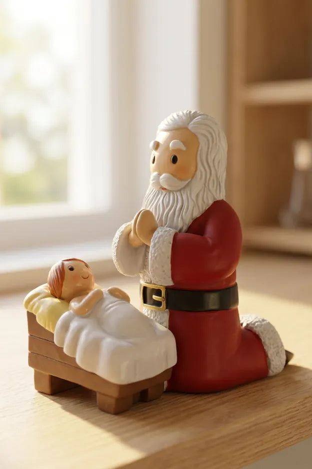 Come, Let Us Adore Him Miniature Saint Statue