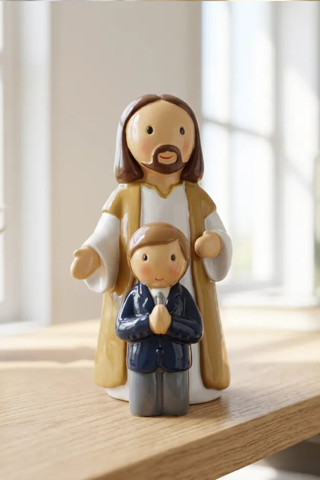 Walking With Jesus —  Boy Miniature Saint Statue