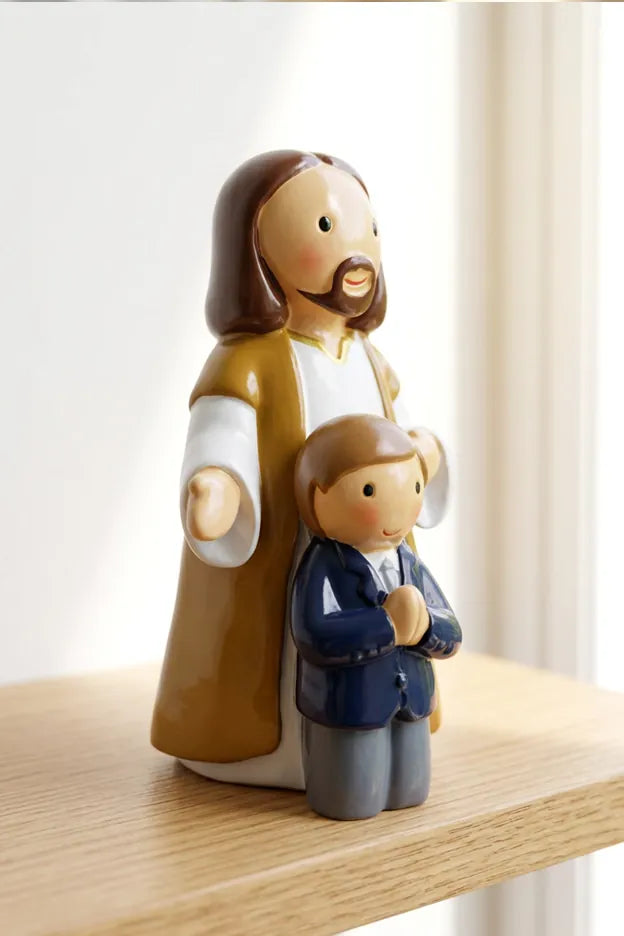 Walking With Jesus —  Boy Miniature Saint Statue