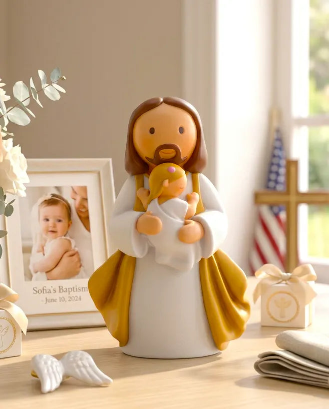 In Jesus' Arms Baby —  Boy Miniature Saint Statue