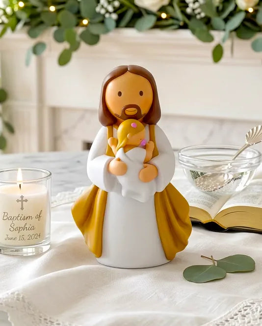 In Jesus' Arms Baby —  Boy Miniature Saint Statue
