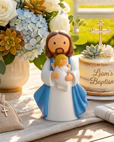 In Jesus' Arms Baby —  Girl Miniature Saint Statue