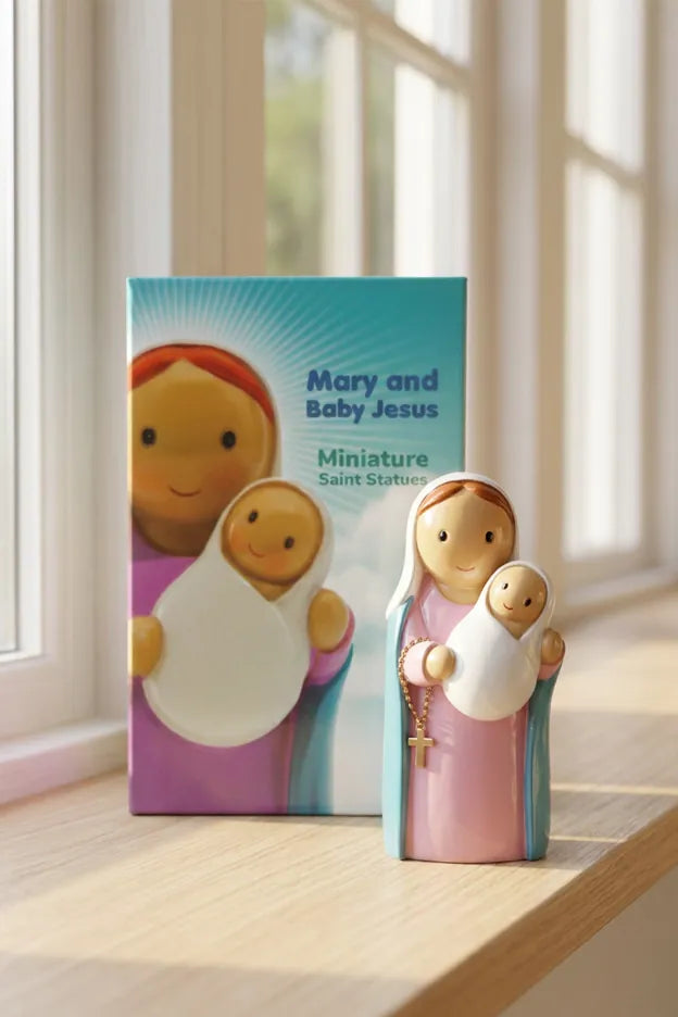 Mary And Baby Jesus Miniature Saint Statue