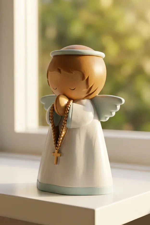 My Guardian Angel Boy Miniature Saint Statue