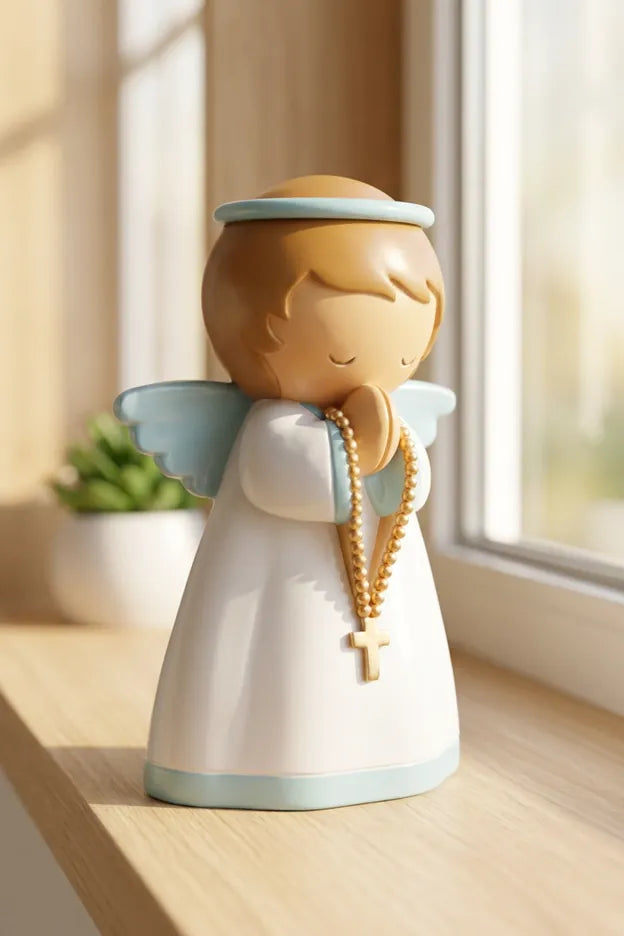 My Guardian Angel Boy Miniature Saint Statue