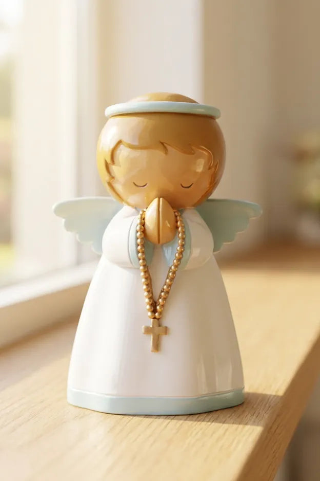 My Guardian Angel Boy Miniature Saint Statue