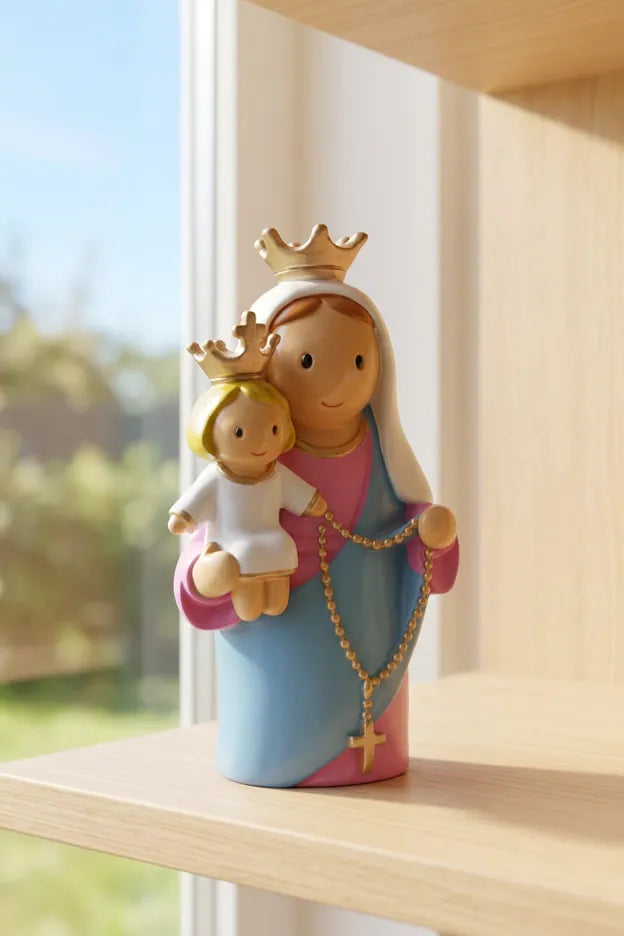 Our Lady Of The Rosary Miniature Saint Statue