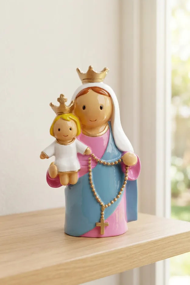 Our Lady Of The Rosary Miniature Saint Statue