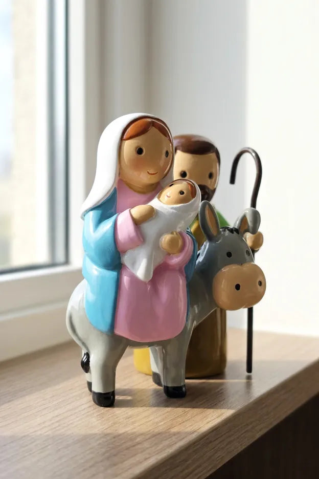 The Flight To Egypt Miniature Saint Statue