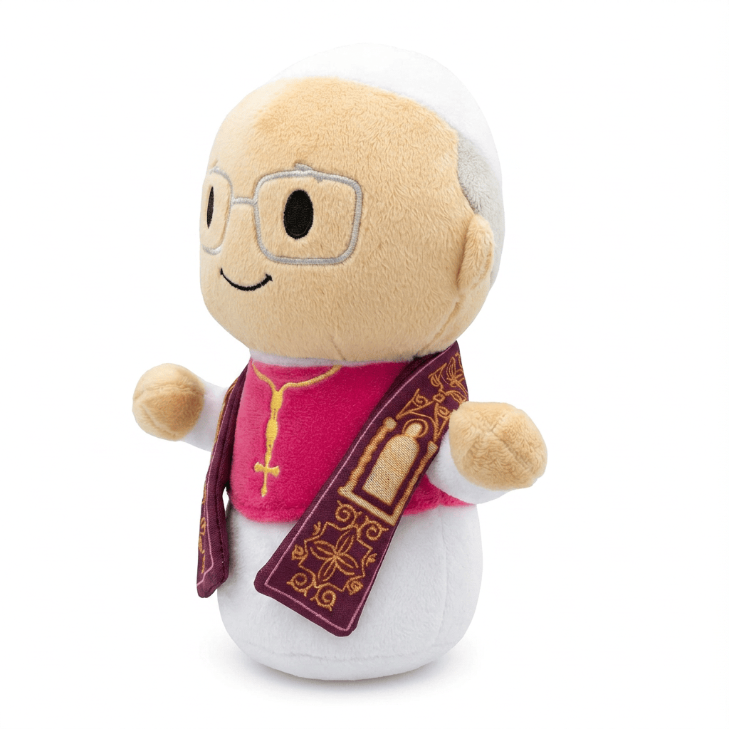 Pope Leo Xiv Catholic Plush Doll - Holy Father - Little Drops Of Water