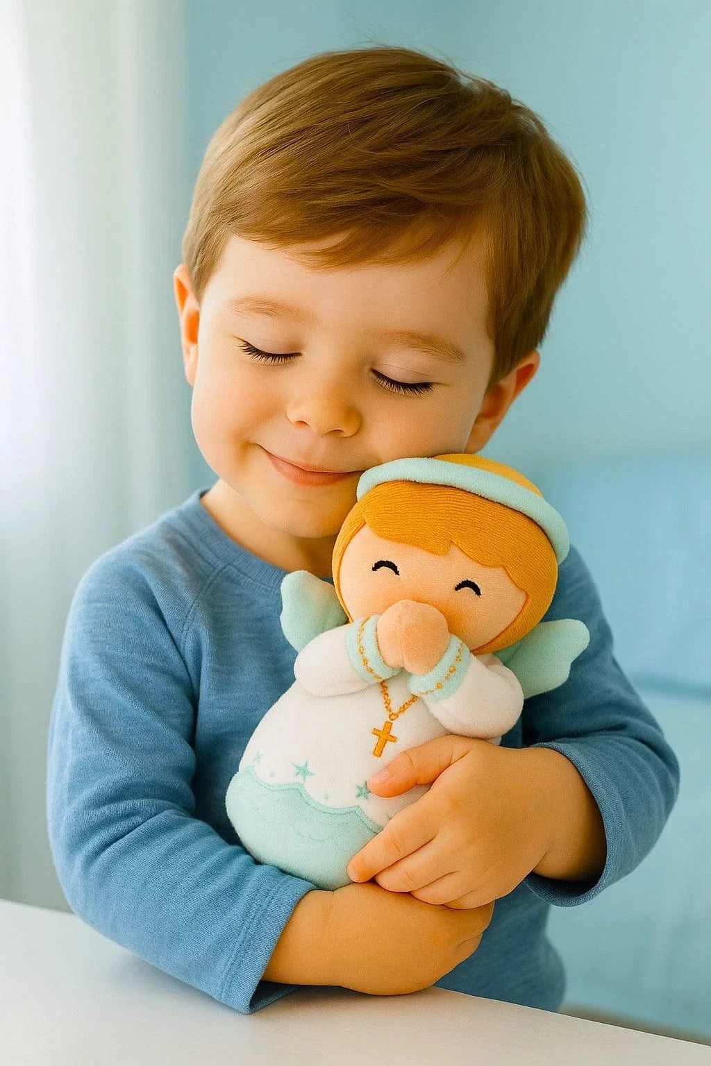 Guardian Angel Boy Catholic 8" Plush Doll — Divine Protection