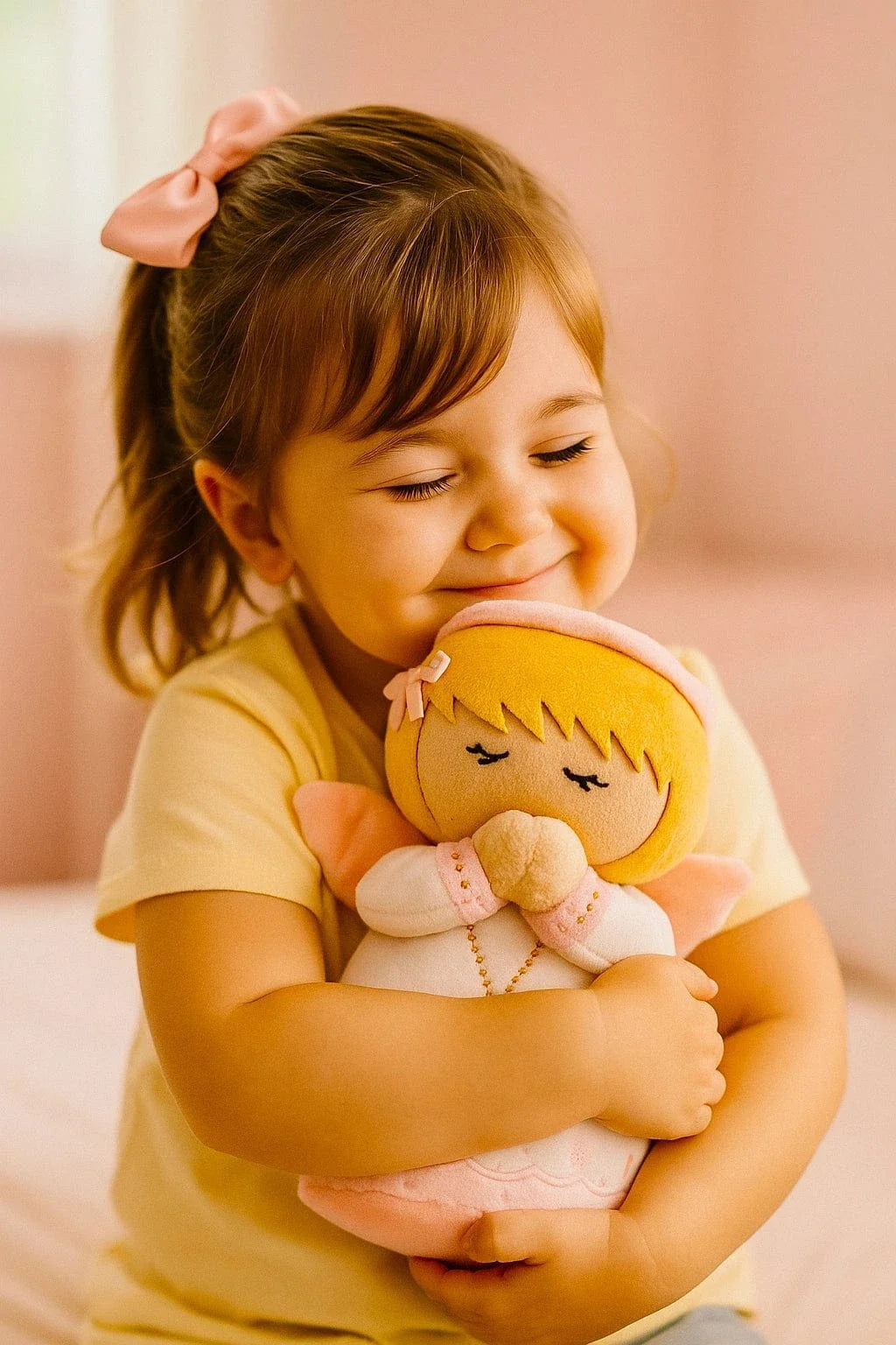 Guardian Angel Girl Catholic 8" Plush Doll — Divine Protection
