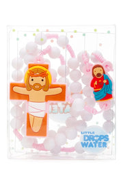 Sacred Heart Catholic Rosary Girls | Pink Prayer Beads | Little Drops Of Water