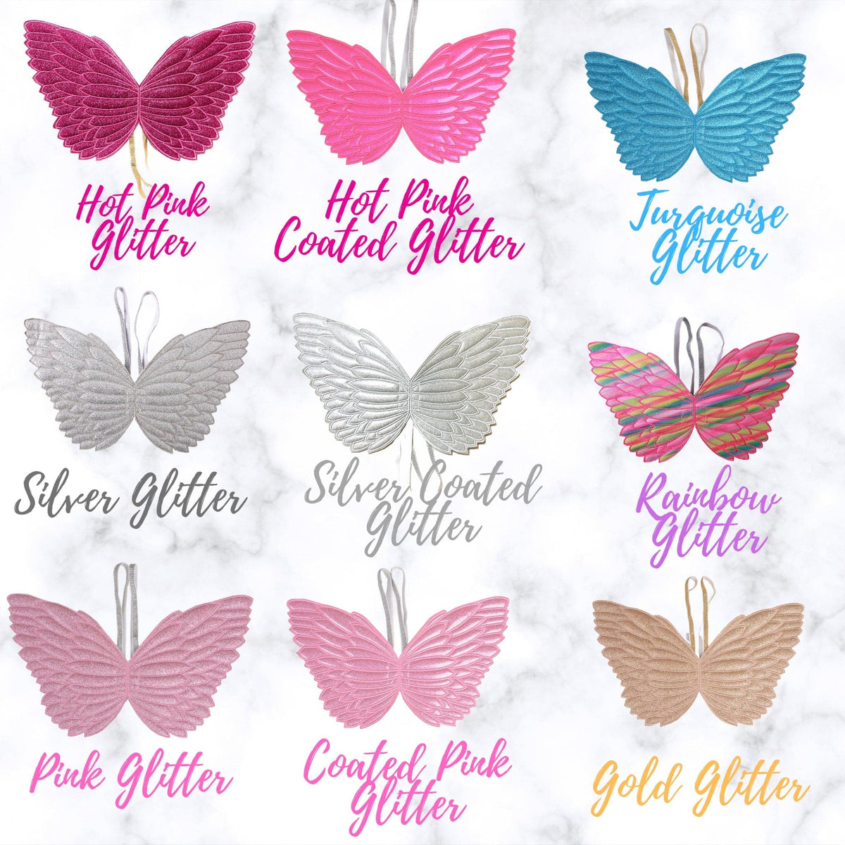 Little Girl Costume Glitter Fairy Wings, Angel, Unicorn Wings