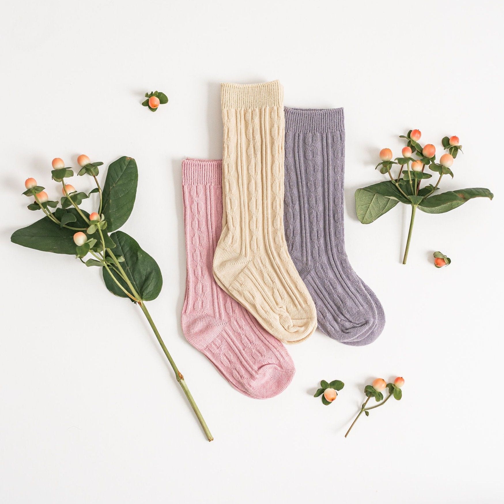 Llb Cable Knit Knee High Socks