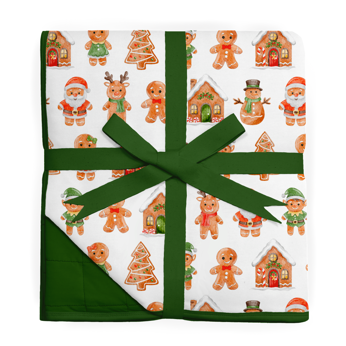 Christmas | Holiday Gingerbread | Bamboo Quilted Mini Baby Blanket