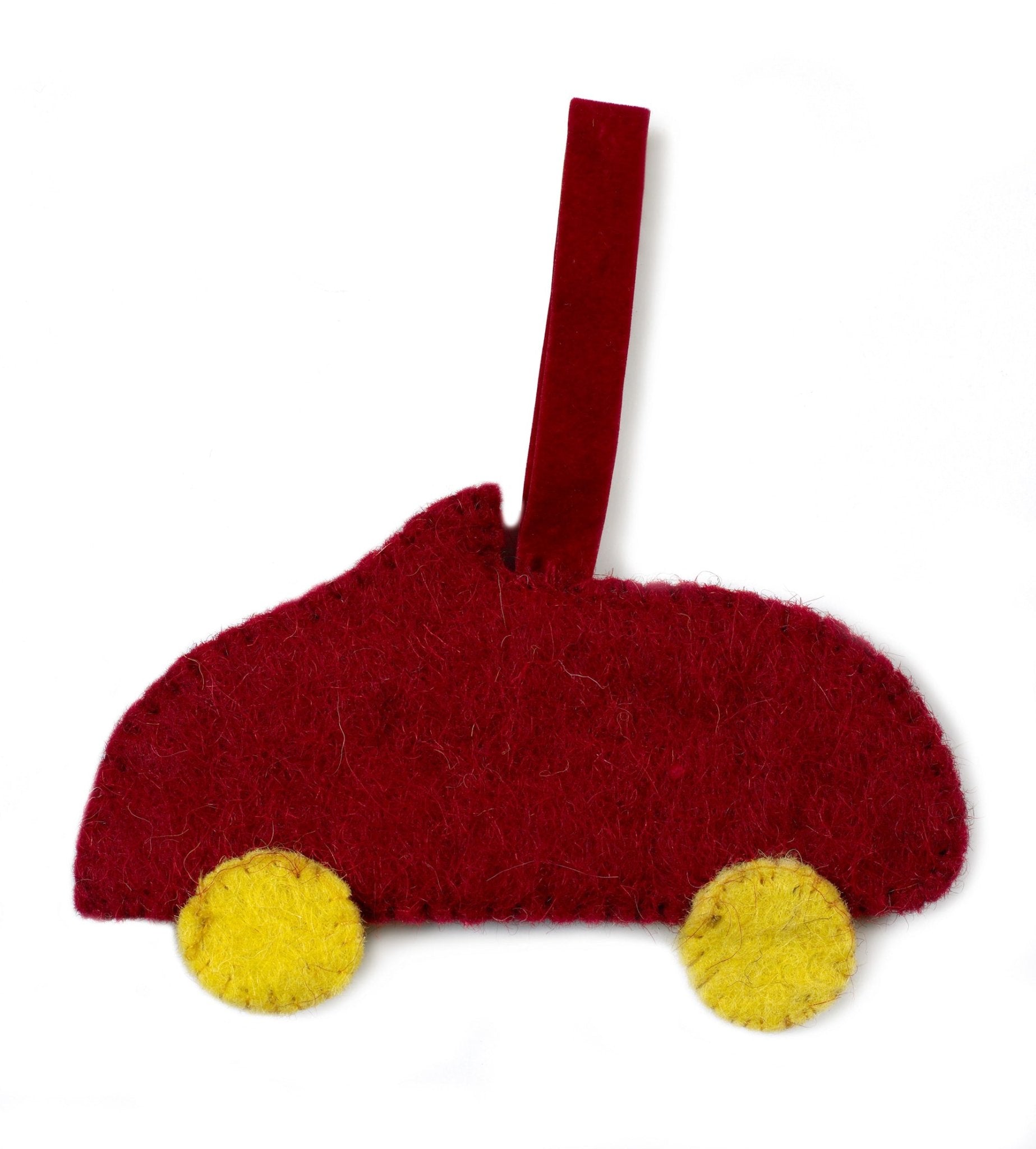 Little Red Car Christmas Ornament Hand Felted Wool