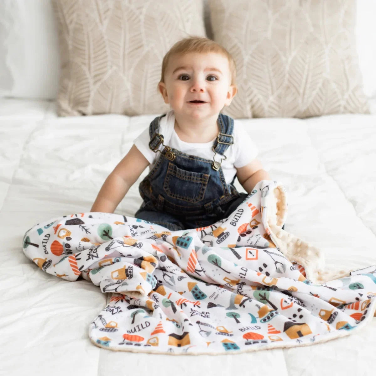 Little Builder Minky Baby Blanket