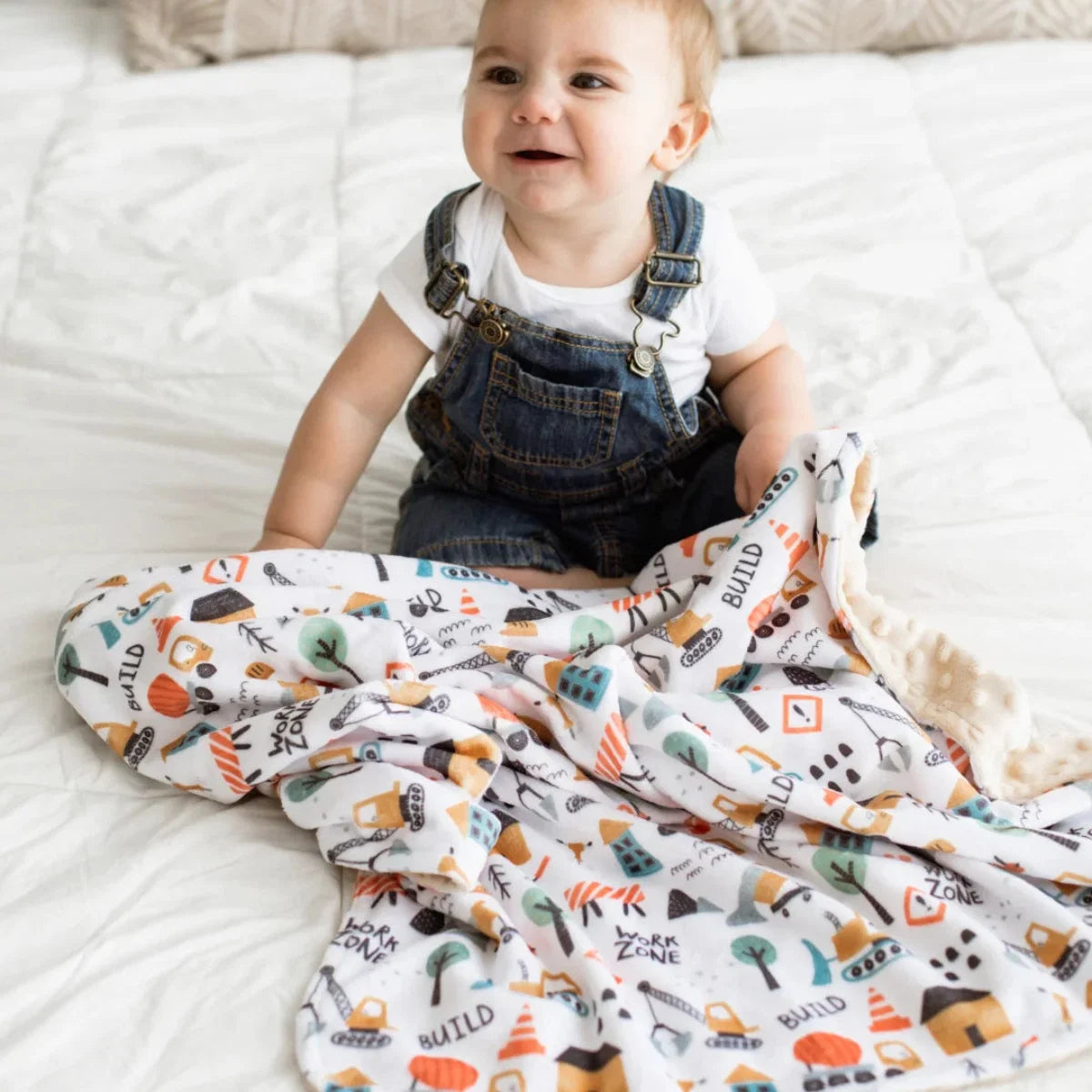 Little Builder Minky Baby Blanket