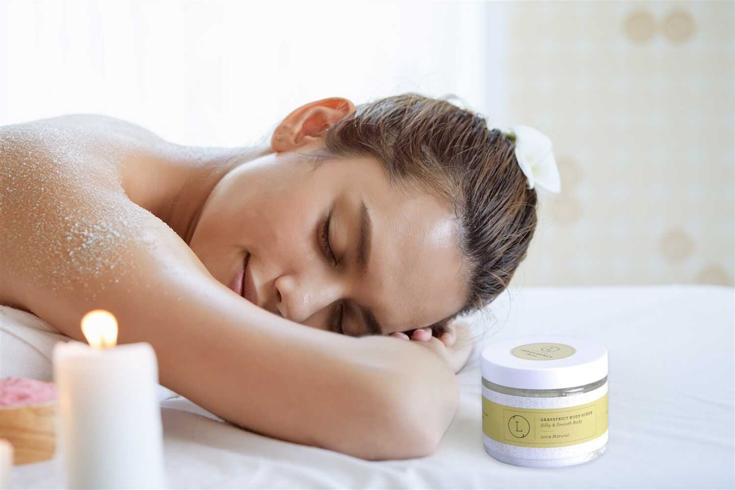 Cbd Grapefruit Body Salt Scrub With Cbd - Moisturizing And Fresh (thc Free)