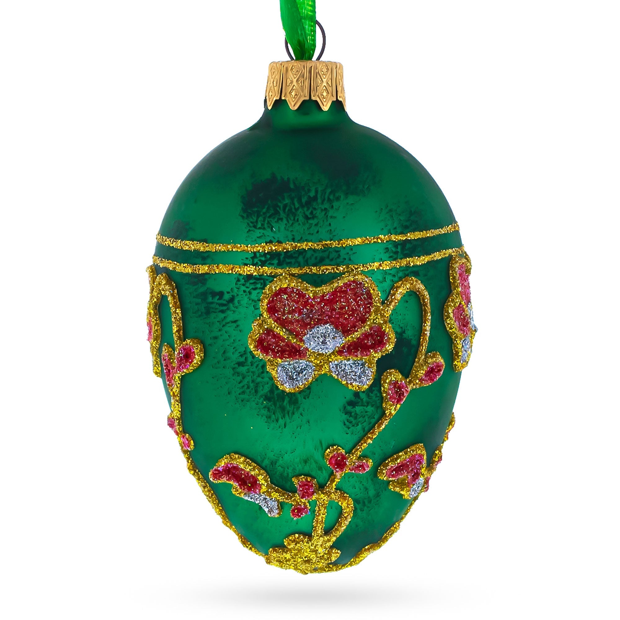 1899 Pansy Royal Egg Glass Ornament 4 Inches