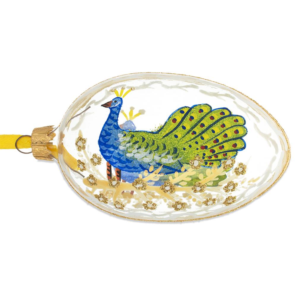 1908 Peacock Imperial Glass Egg Ornament 4 Inches