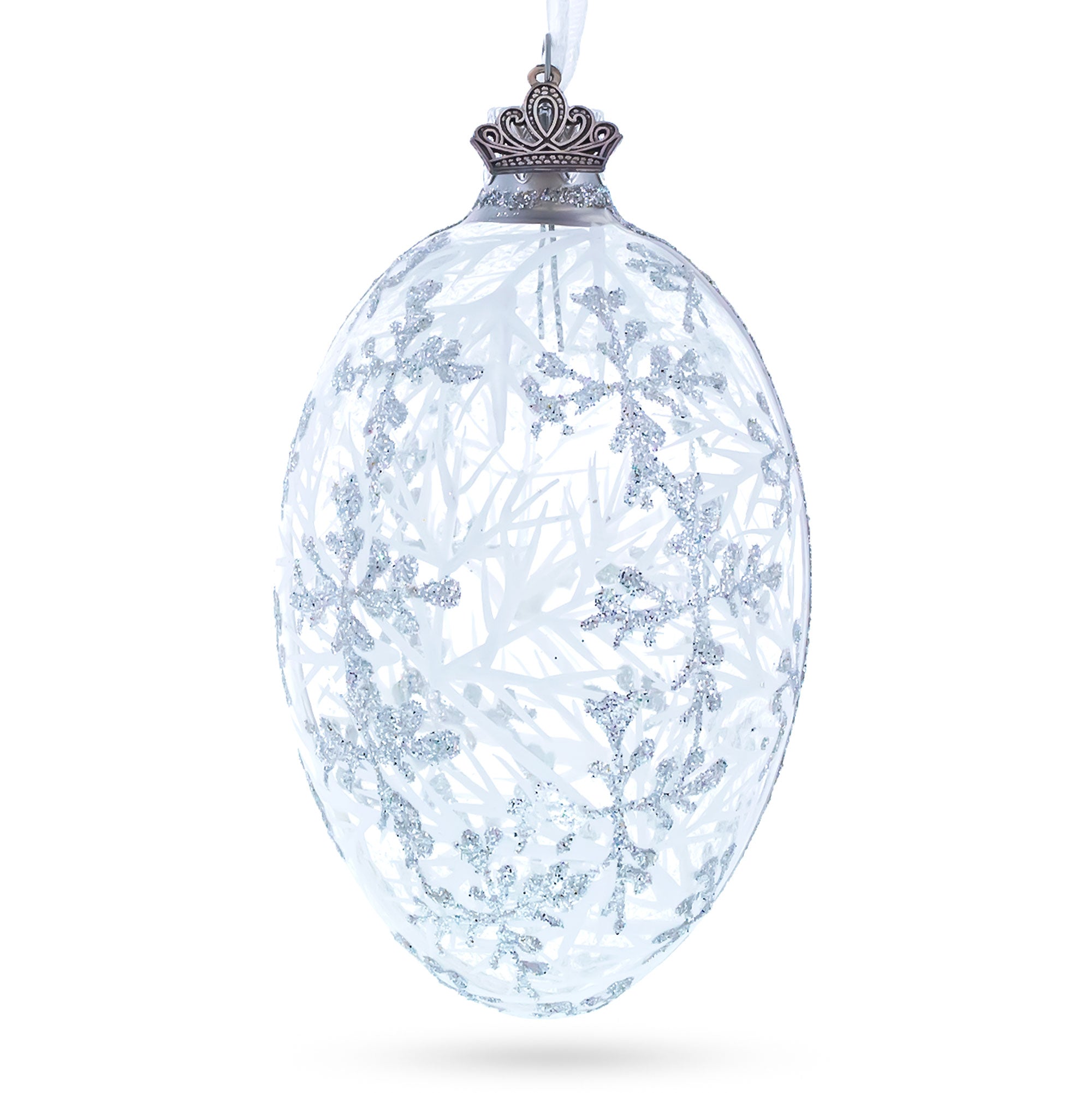 1913 Winter Royal Egg Glass Ornament 4 Inches