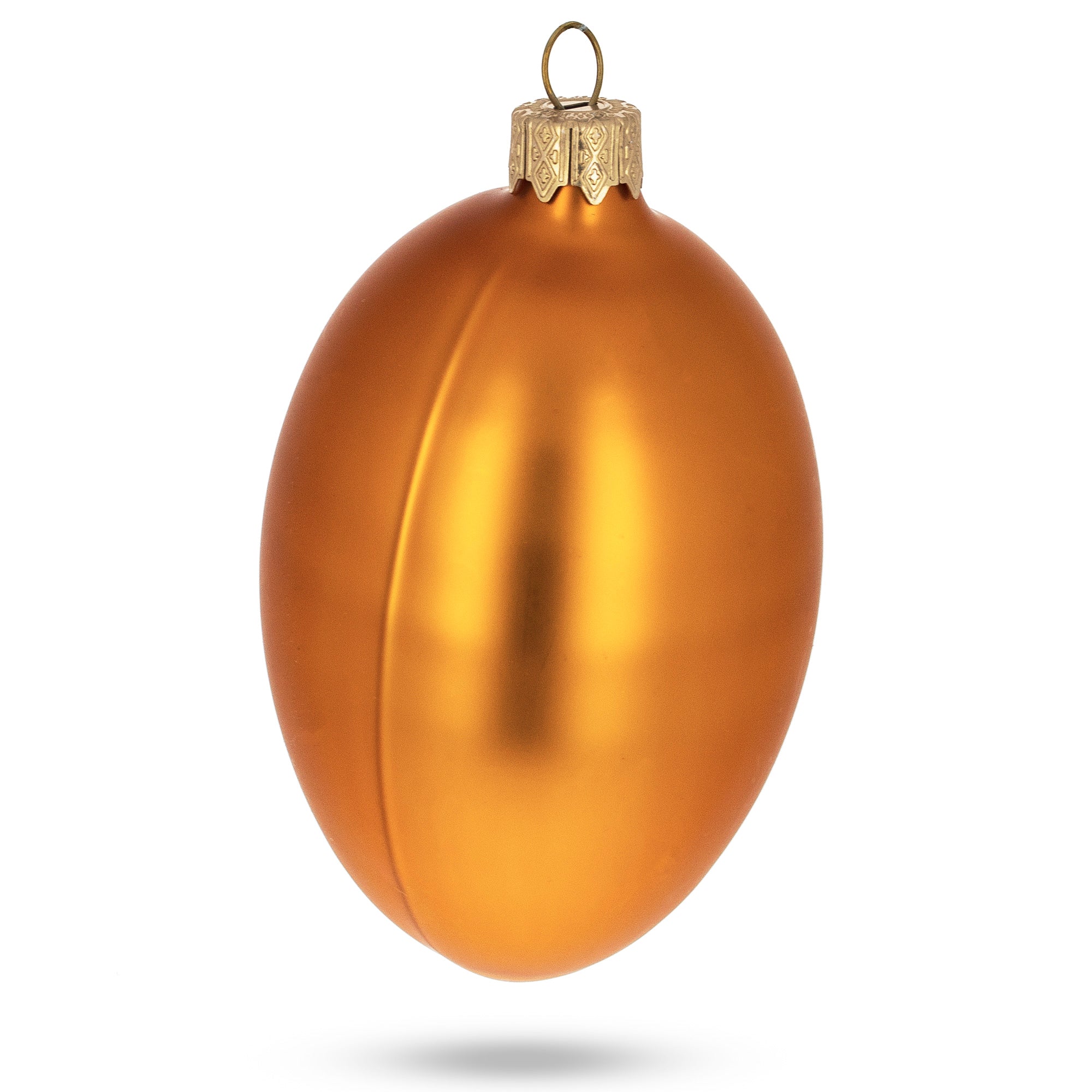 Set Of 6 Orange Matte Glass Egg Ornaments 4 Inches