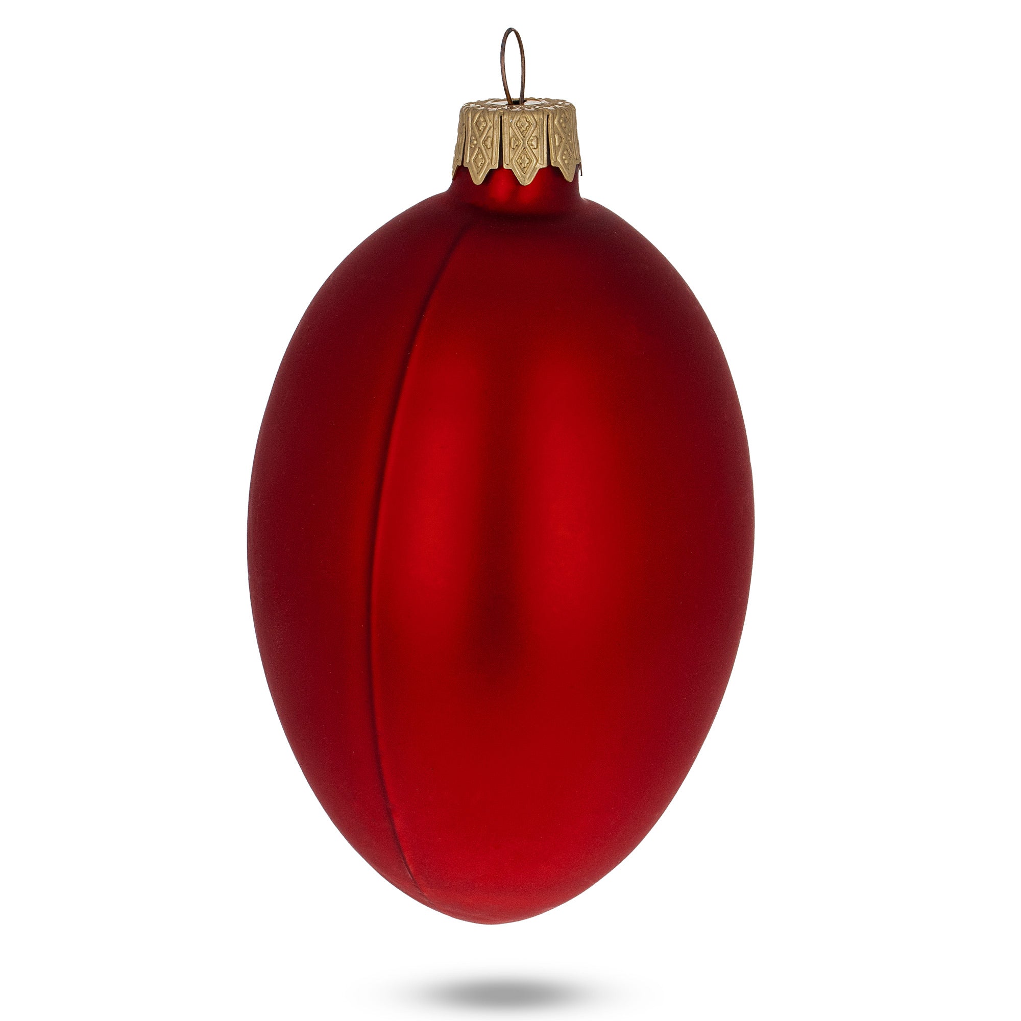 Set Of 6 Red Matte Glass Egg Ornaments 4 Inches