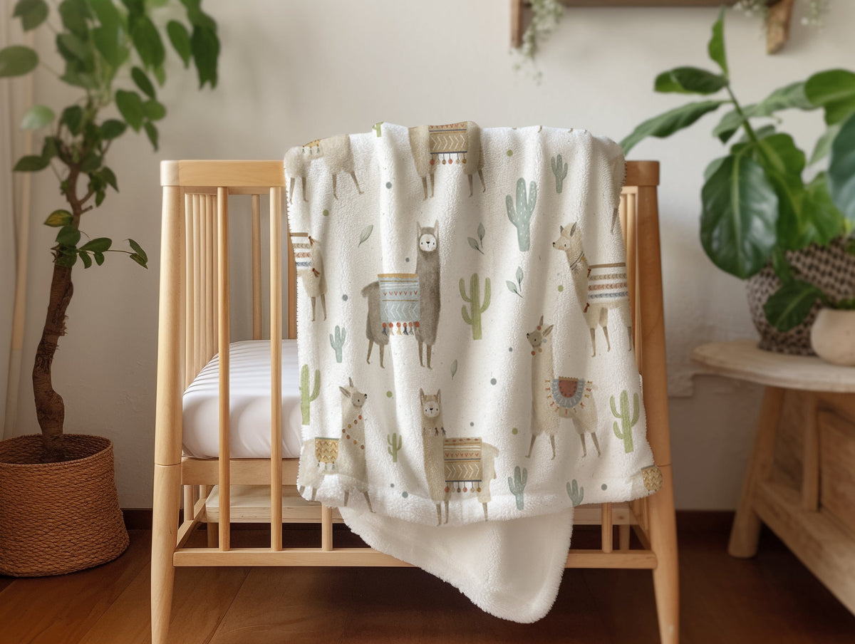 Baby Llama - Vintage Baby Blanket