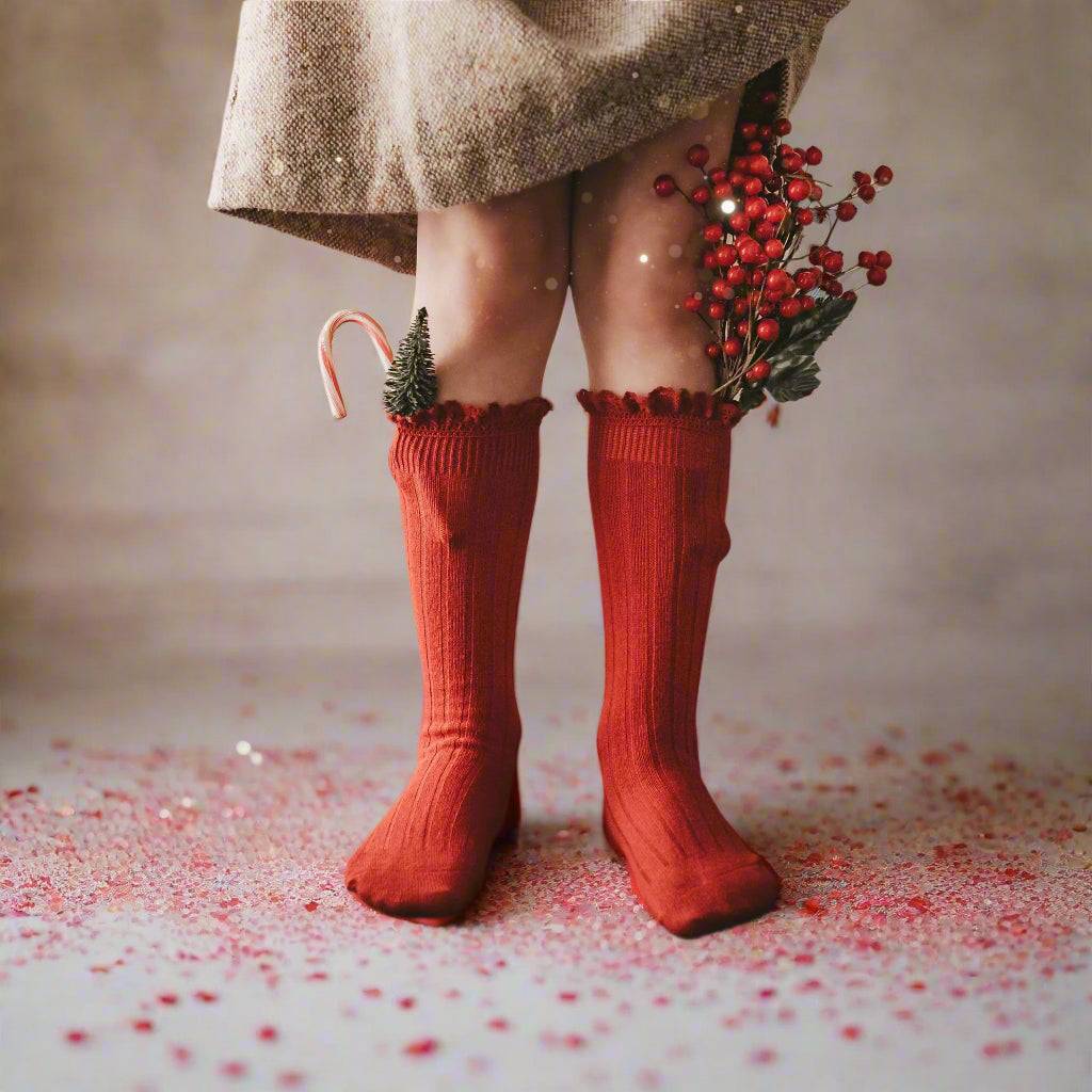 Llb Lace Top Knee High Socks (2 Pairs In Each Order)