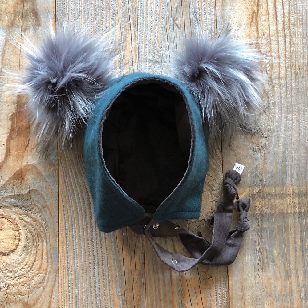 Brimless Bonnet In Loden (add Ears Or Poms)
