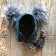 Brimless Bonnet In Loden (add Ears Or Poms)