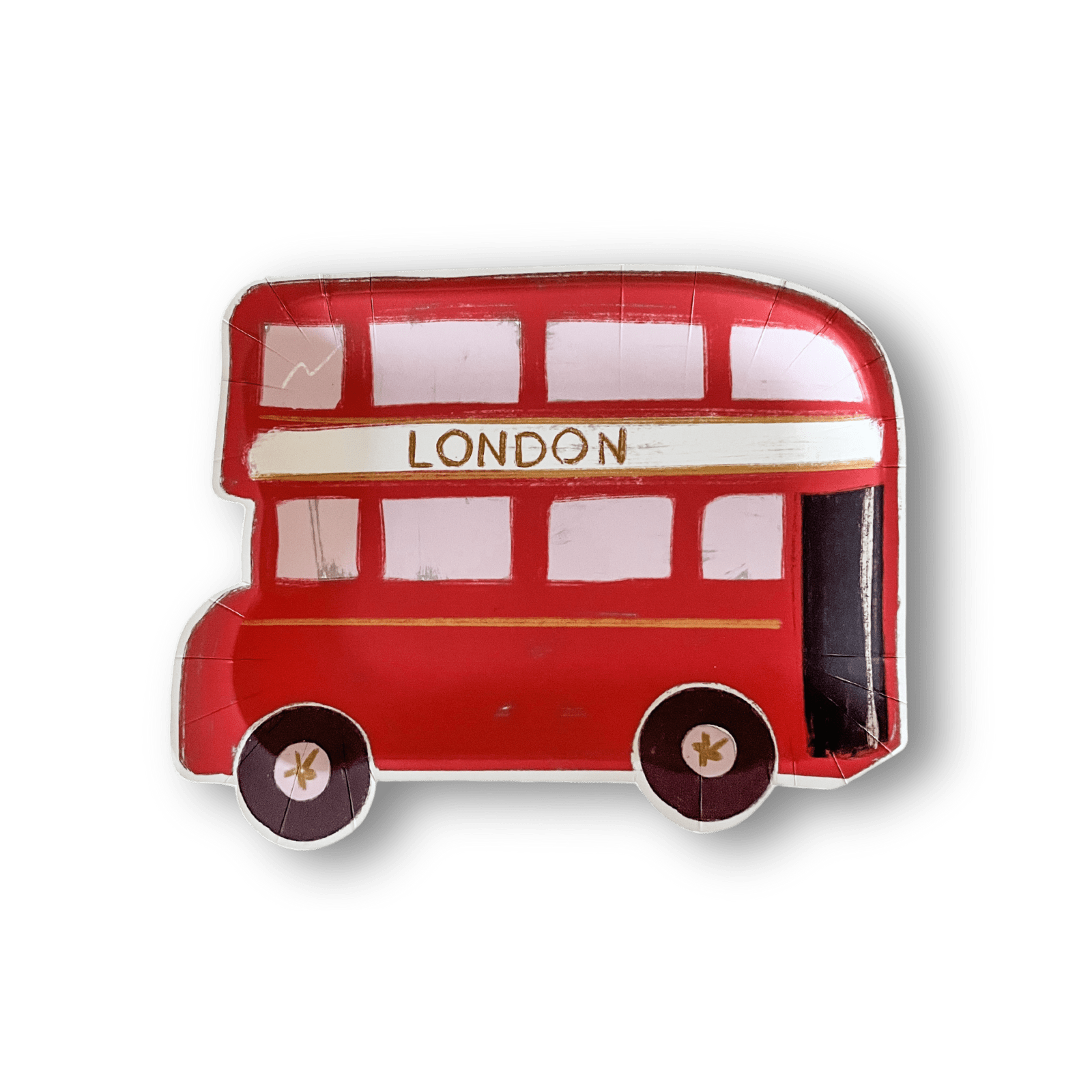 London Bus Small Shaped Plate, 8 Inch, Pack Of 8