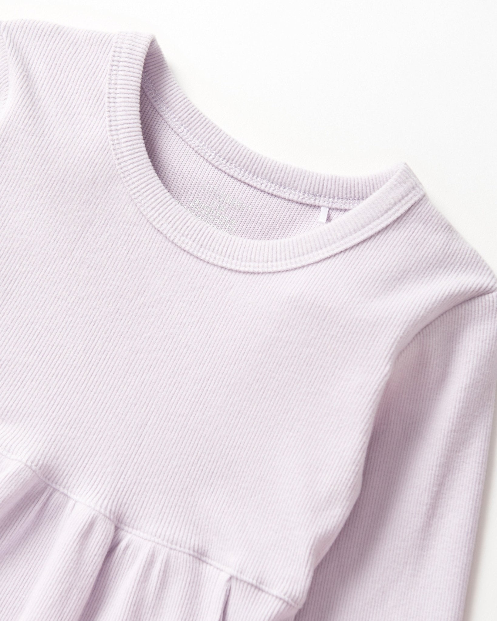 Long Sleeve Ribbed Dress - Lilac